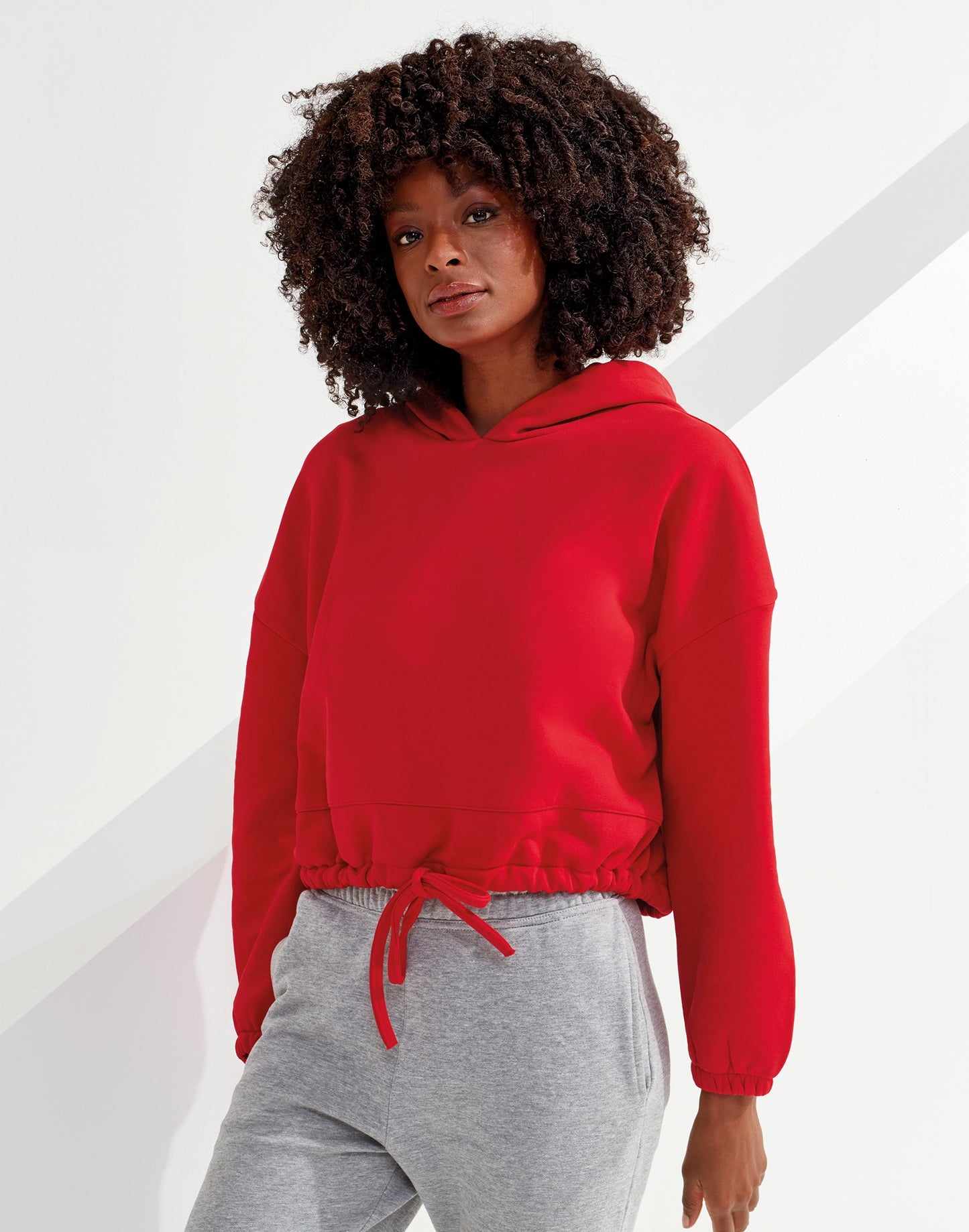 Cropped Drawstring Hoodie